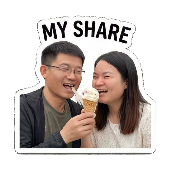 sharing ice cream Sweet Couple Moments sticker for expressive chats and social replies.