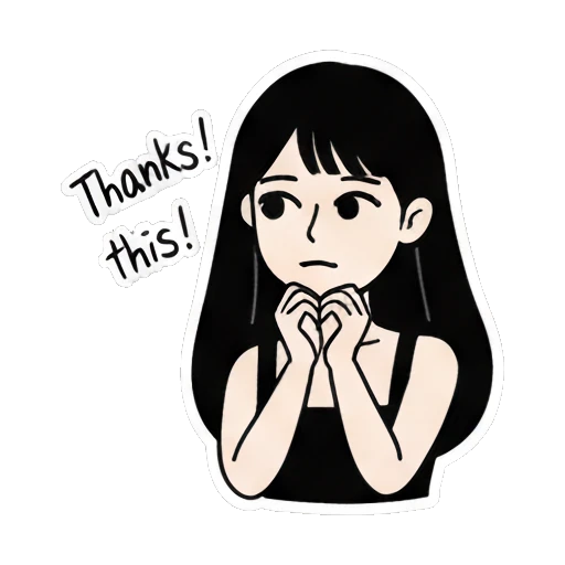 Girl looking thoughtful saying Thanks this Daily Life of a Cool Girl sticker for expressive chats and social replies.