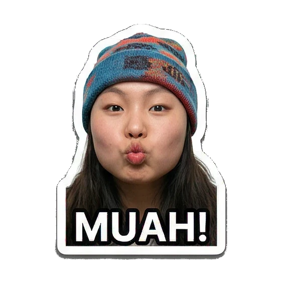Girl blowing a kiss Hip-hop Girl Daily Vibes sticker for expressive chats and social replies.