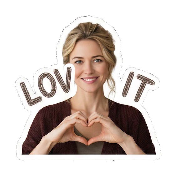 双手比心LOVIT Daily Life of a Modern Woman sticker for expressive chats and social replies.