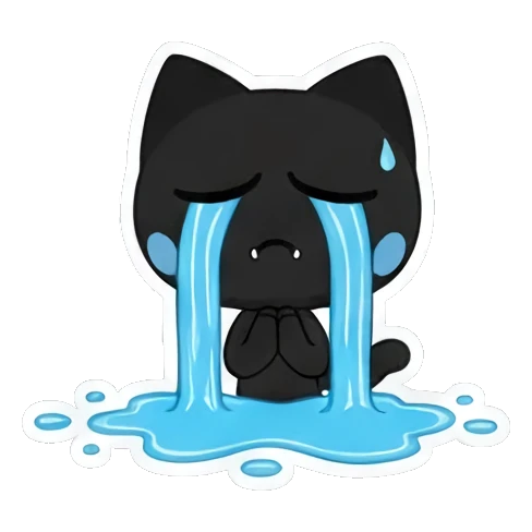 eating ramen bowl Playful Black Cat Expressions sticker for expressive chats and social replies.