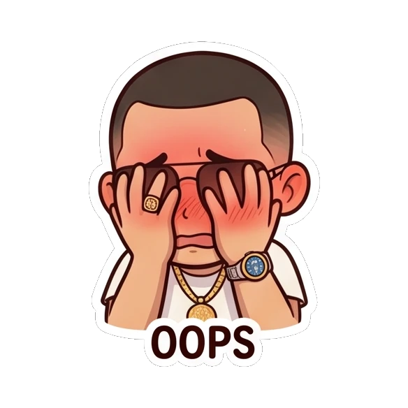 Man covering face with hands in embarrassment Cool Urban Guy Daily sticker for expressive chats and social replies.