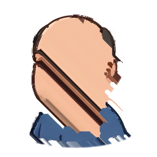 Bald man looking suspicious or annoyed Bald Guy Daily Life sticker for expressive chats and social replies.