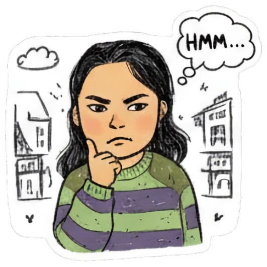 Girl with star eyes feeling excited Sketchy Girl Daily Vibes sticker for expressive chats and social replies.