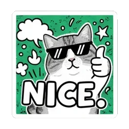 猫咪点赞NICE Kitty's Meme Reactions sticker for expressive chats and social replies.