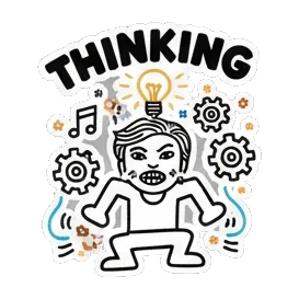 深度思考的沉静 Pop Art Moods sticker for expressive chats and social replies.