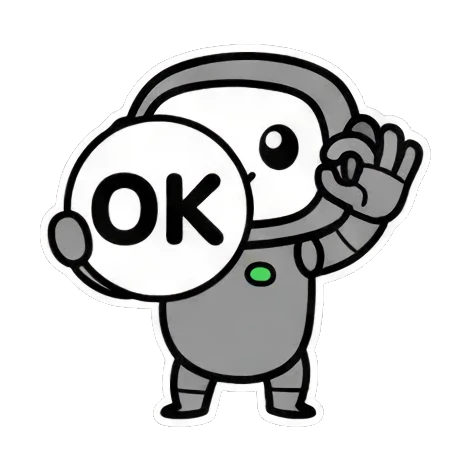 比OK手势表示同意 Chibi Robot Emoticons sticker for expressive chats and social replies.