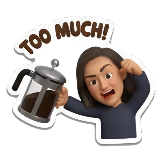 抱着咖啡杯的甜蜜笑容 Coffee Addict Girl sticker for expressive chats and social replies.