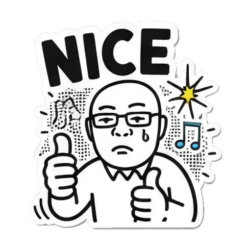 大叔 点赞 Keith Haring Style Office Guy sticker for expressive chats and social replies.
