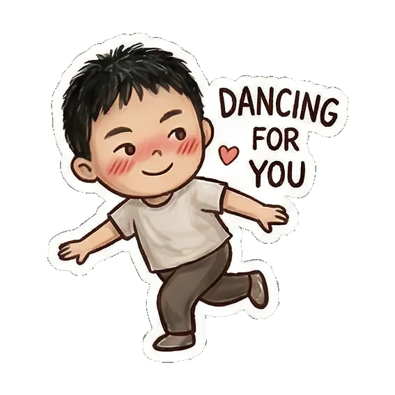 Dancing for you Little Dancer Boy sticker for expressive chats and social replies.