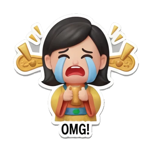 震惊夸张的OMG表情 Fortune Princess Daily Life sticker for expressive chats and social replies.