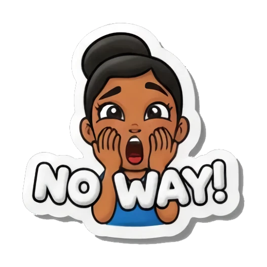 shocked expression Playful Girl Expressions sticker for expressive chats and social replies.