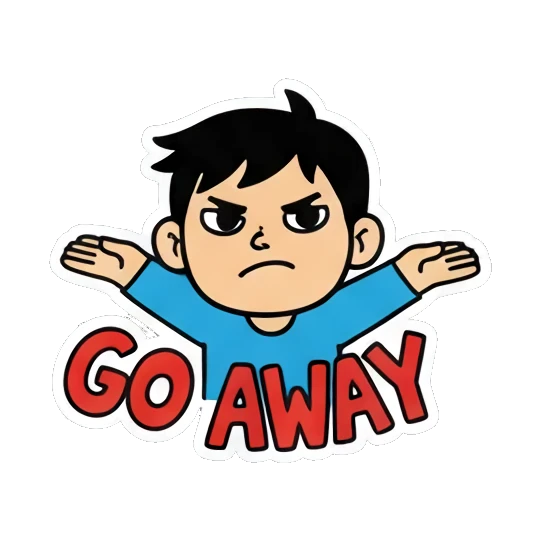 拒绝走开 Little Boy Daily Expressions sticker for expressive chats and social replies.