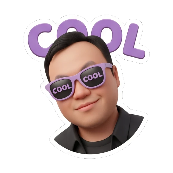 戴墨镜耍酷 Modern Guy Daily Vibes sticker for expressive chats and social replies.