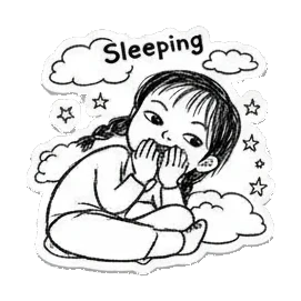 女孩在云端睡觉 Little Girl Daily Moods sticker for expressive chats and social replies.
