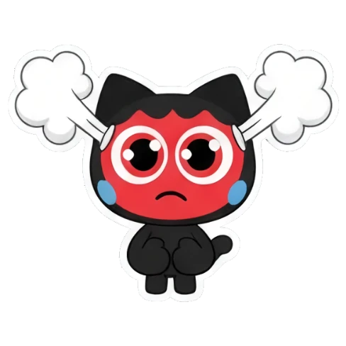 sleeping with nightcap Playful Black Cat Expressions sticker for expressive chats and social replies.
