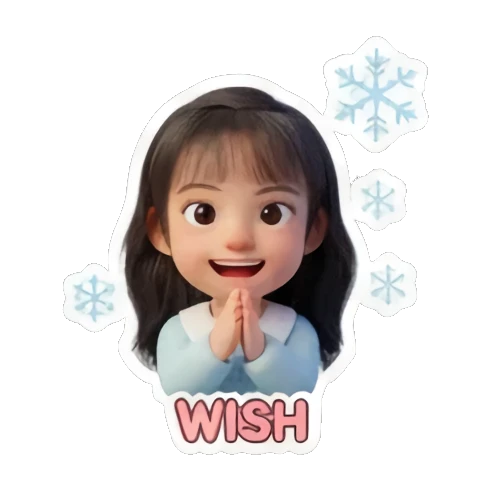 双手合十虔诚许愿 Holiday Girl Adventures sticker for expressive chats and social replies.