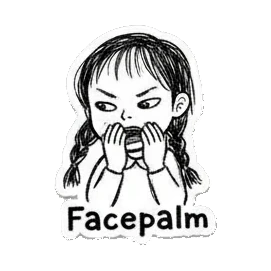 女孩扶额表示无奈 Little Girl Daily Moods sticker for expressive chats and social replies.