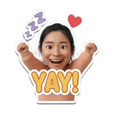兴奋欢呼YAY Daily Life of a Cheerful Girl sticker for expressive chats and social replies.