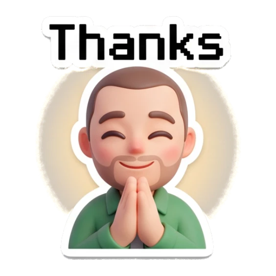 Man praying with grateful expression Casual Guy Daily Vibes sticker for expressive chats and social replies.