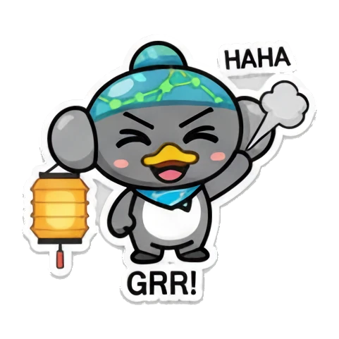 月亮星星主题 Little Gray Hat's Daily Moods sticker for expressive chats and social replies.