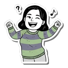 女孩欢快地跳舞庆祝 Girl's Daily Moods sticker for expressive chats and social replies.