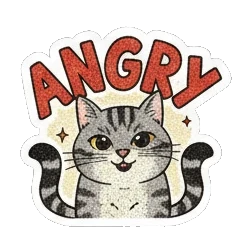 生气愤怒的表情 Vintage Tabby Cat Moods sticker for expressive chats and social replies.