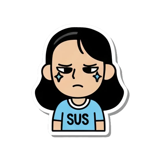 思考中 Daily Life of a Girl sticker for expressive chats and social replies.