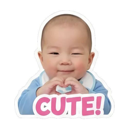 比心的宝宝说CUTE Little Baby Expressions sticker for expressive chats and social replies.