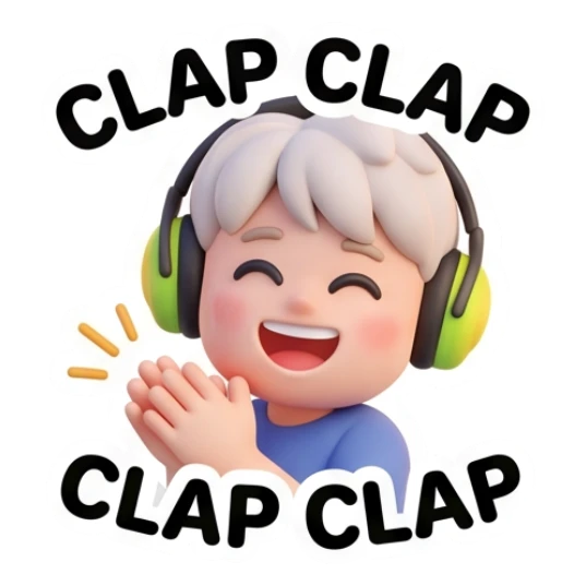 Boy clapping hands happily saying Clap Clap Gamer Boy Daily Life sticker for expressive chats and social replies.