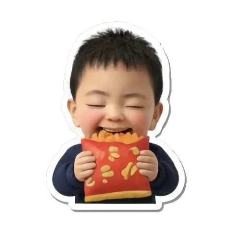 男孩加油Fight Little Boy's Moods sticker for expressive chats and social replies.