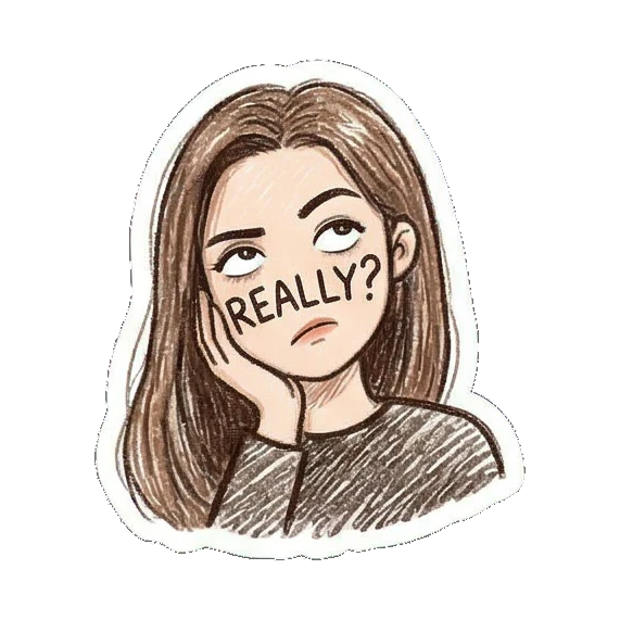 喝咖啡享受生活 Daily Doodle Girl sticker for expressive chats and social replies.