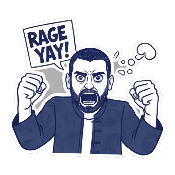 思考中的沉思表情 Expressive Guy Stickers sticker for expressive chats and social replies.