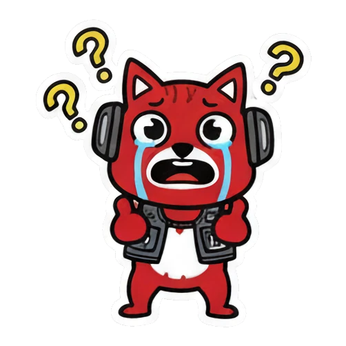 疑惑的表情 Red Squirrel Rocker sticker for expressive chats and social replies.