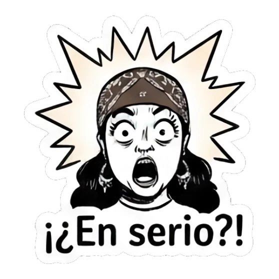 Girl with bandana looking shocked, surprised Bandana Girl Daily Vibes sticker for expressive chats and social replies.