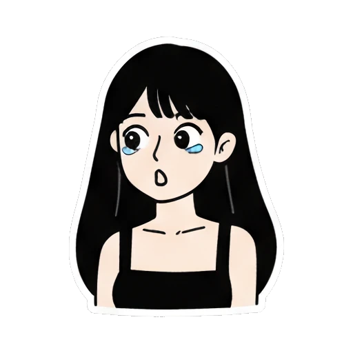 Girl looking surprised with wide eyes Daily Life of a Cool Girl sticker for expressive chats and social replies.