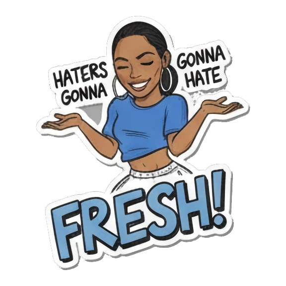 耸肩表达无所谓态度 Urban Diva Vibes sticker for expressive chats and social replies.