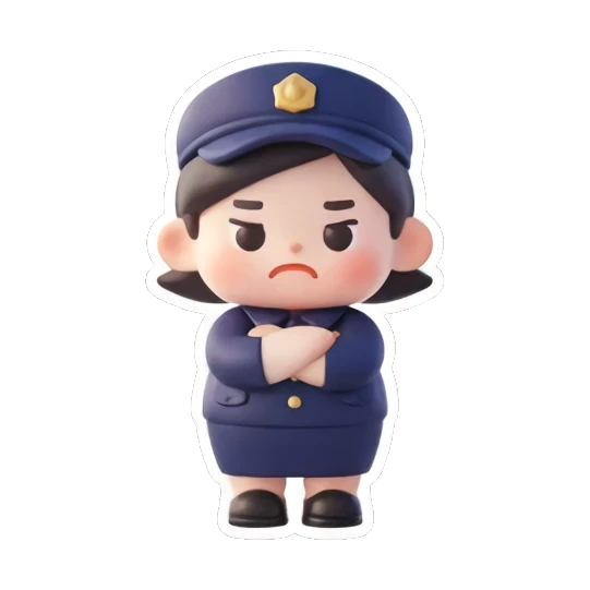 警官双手合十感谢 Chibi Officer's Daily Life sticker for expressive chats and social replies.