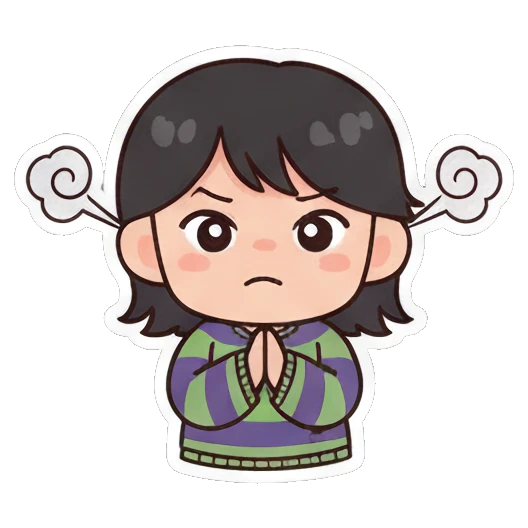 疑惑不解 Chibi Girl's Daily Moods sticker for expressive chats and social replies.