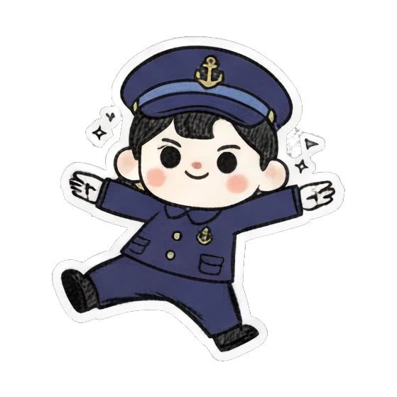 闪亮水手出发 Little Sailor's Daily Fun sticker for expressive chats and social replies.