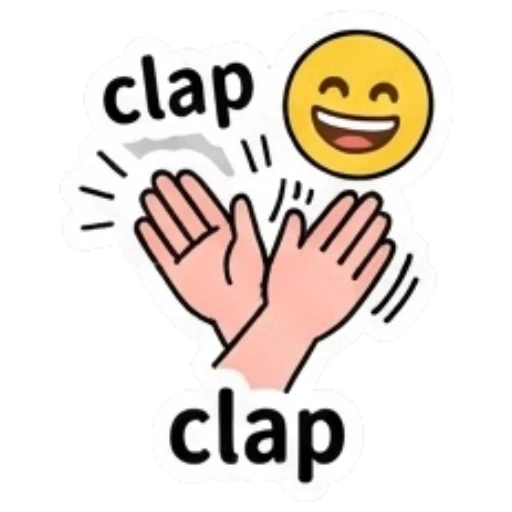 Pair of hands clapping with a smiling emoji and text clap Yandere Schoolgirl Vibes sticker for expressive chats and social replies.
