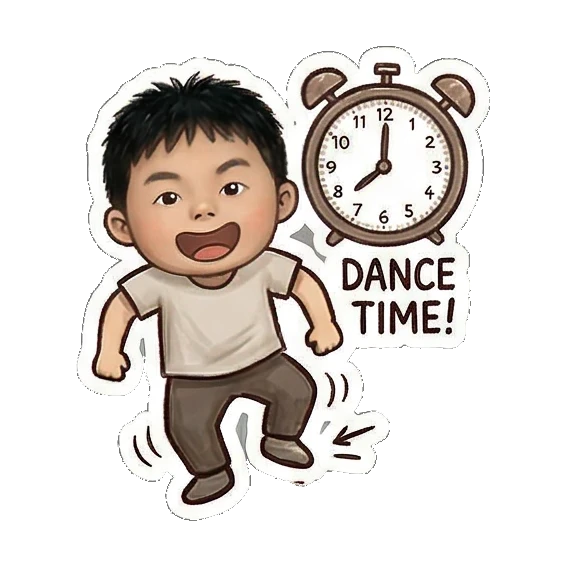 Dancing to the beat Little Dancer Boy sticker for expressive chats and social replies.