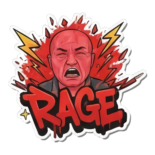 Raging with intense anger Bald Guy's Street Vibes sticker for expressive chats and social replies.