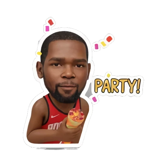 Basketball player celebrating with confetti. Basketball Star Expressions sticker for expressive chats and social replies.