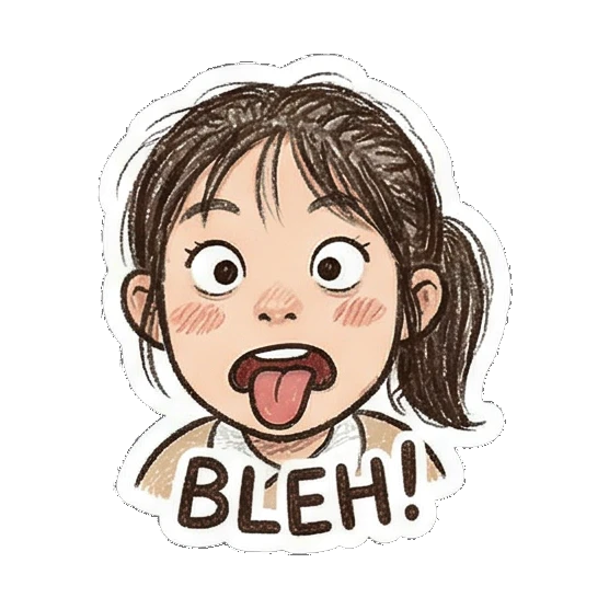 girl making a funny face Little Girl Daily Vibes sticker for expressive chats and social replies.