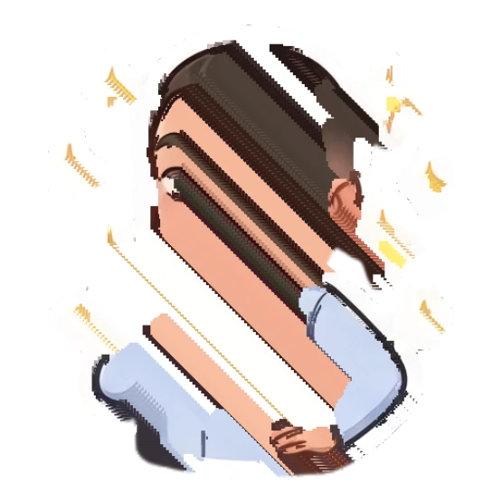 Bearded man winking and pointing with a confident smile Cheerful Bearded Office Guy sticker for expressive chats and social replies.