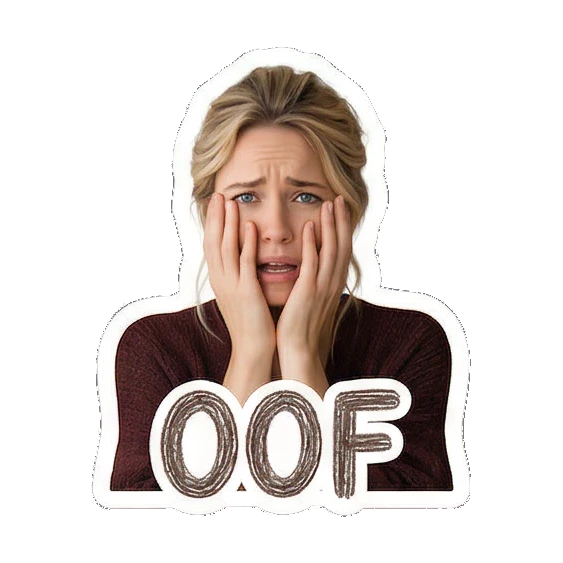 双手抱头OOF Daily Life of a Modern Woman sticker for expressive chats and social replies.