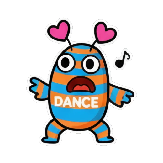 否定 Striped Monster's Mood Diary sticker for expressive chats and social replies.