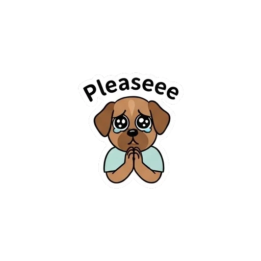 A puppy with sad eyes and folded paws pleading. Vibrant Daily Expressions sticker for expressive chats and social replies.