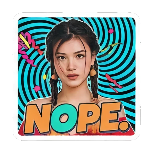 80年代潮流表情 Retro Vibe Girl Express sticker for expressive chats and social replies.